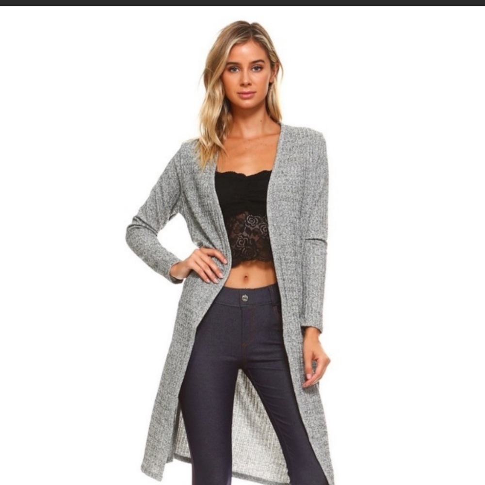 NEW- Long Sleeve Ribbed Cardigan